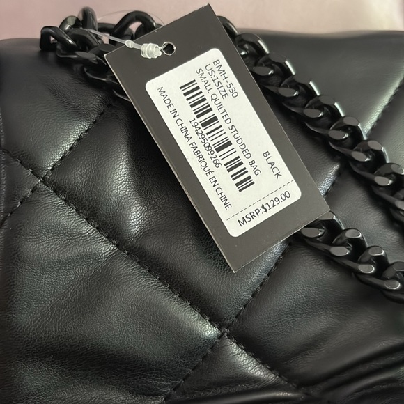 NWT Badgley Mischka Black Quilted leather Chain Shoulder Bag in new condition - Picture 2 of 10